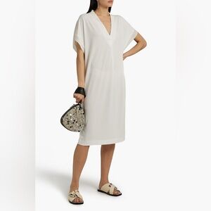 BY MALENE BIRGER Laninas Pleated Stretch-crepe Kaftan Dress White Xl
